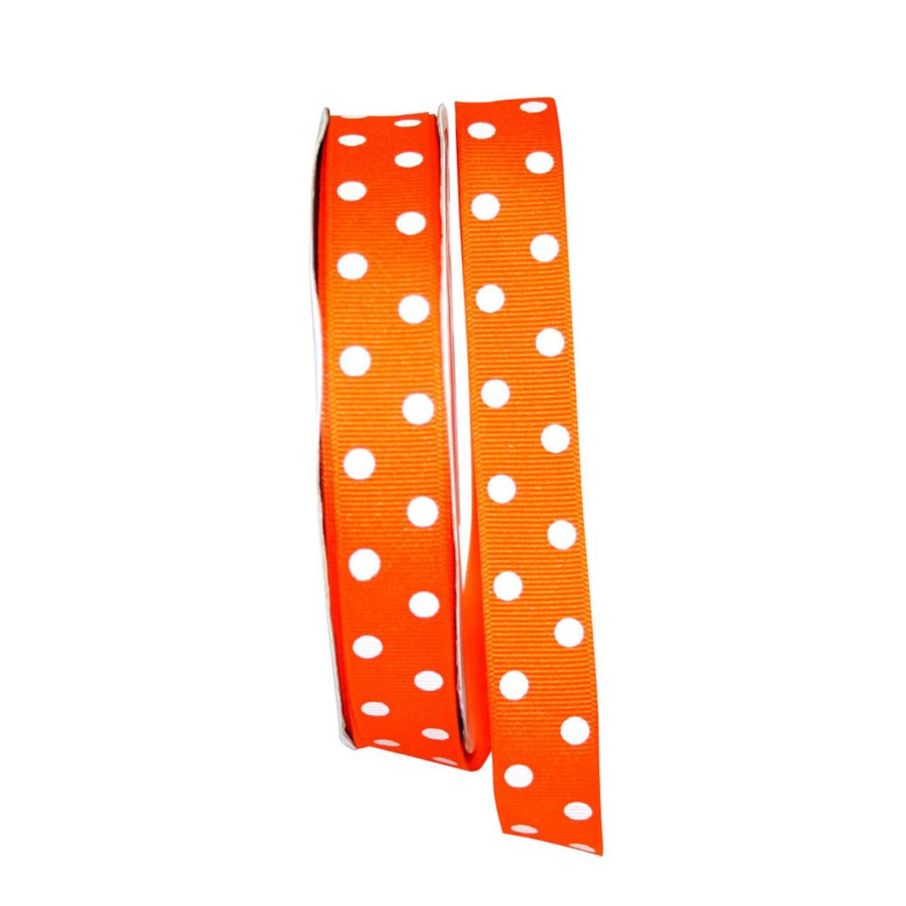JAM Paper 7/8" x 50yd. Grosgrain Aspirin Dots Ribbon